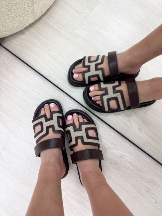 SANDALIAS HERMS - MARRÓN