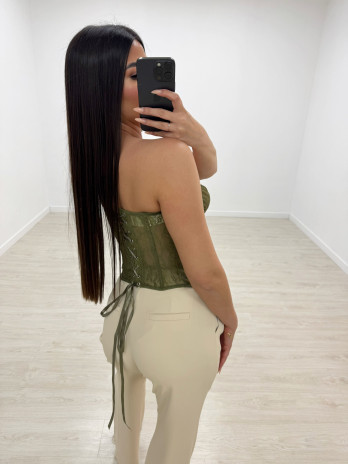 CORSÉ ENCAJE EXCLUSIVO VERDE