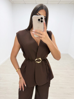 CONJUNTO HEBILLA EXCLUSIVO - MARRÓN