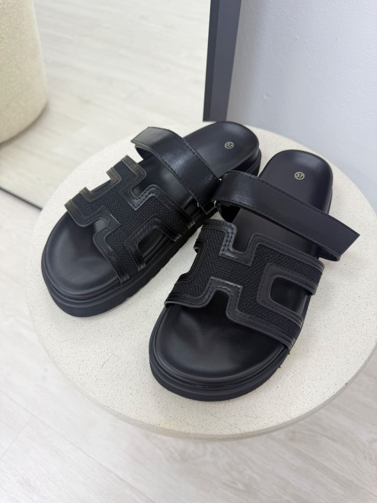 SANDALIAS HERMS - NEGRA
