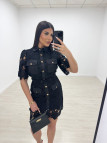 CONJUNTO FALDA PERFORADO Y BORDADO - NEGRO