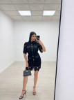 CONJUNTO FALDA PERFORADO Y BORDADO - NEGRO