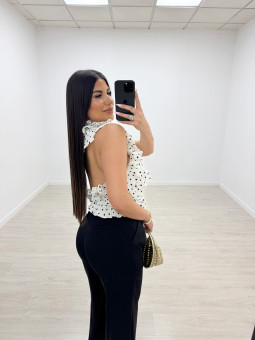 TOP LUNARES ESPALDA DESCUBIERTA - BLANCO