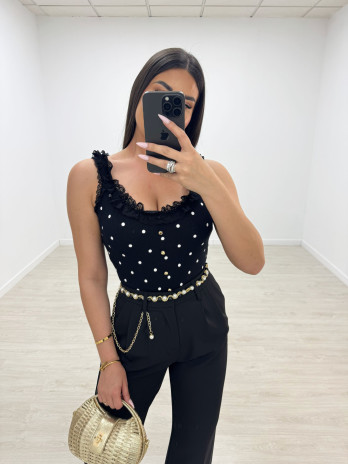 TOP ANTONELLA LUNARES - NEGRO