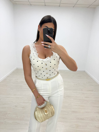 TOP ANTONELLA LUNARES - BLANCO