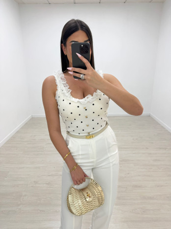 TOP ANTONELLA LUNARES - BLANCO