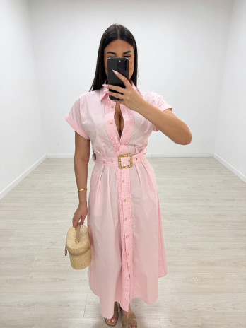 VESTIDO SANDRO POPELÍN - ROSA