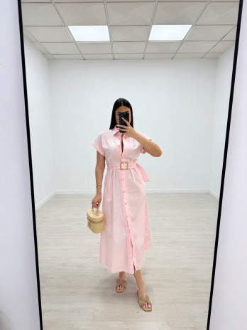 VESTIDO SANDRO POPELÍN - ROSA
