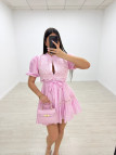 VESTIDO MINI EXCLUSIVO BORDADO - ROSA