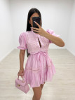 VESTIDO MINI EXCLUSIVO BORDADO - ROSA