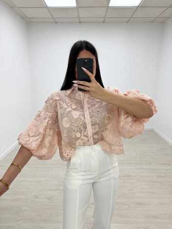 BLUSA BORDADA PREMIUM - ROSA