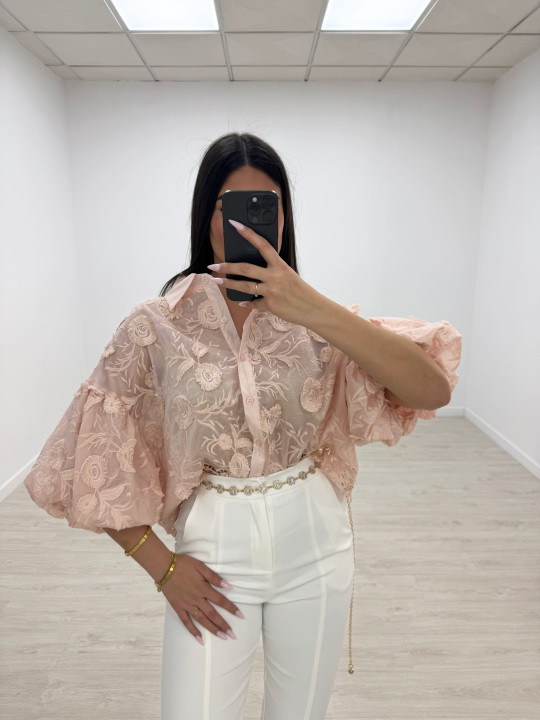 BLUSA BORDADA PREMIUM - ROSA