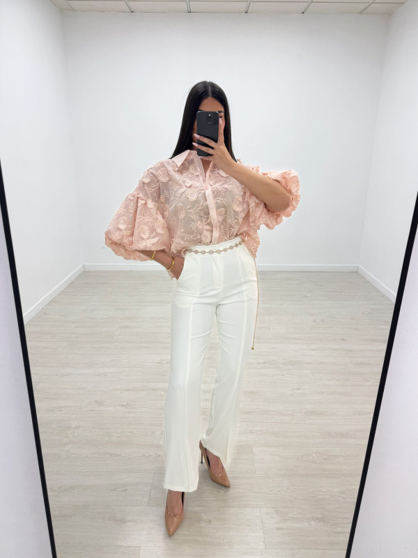 BLUSA BORDADA PREMIUM - ROSA
