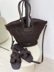 BOLSO EXCLUSIVO RAFIA - MARRÓN