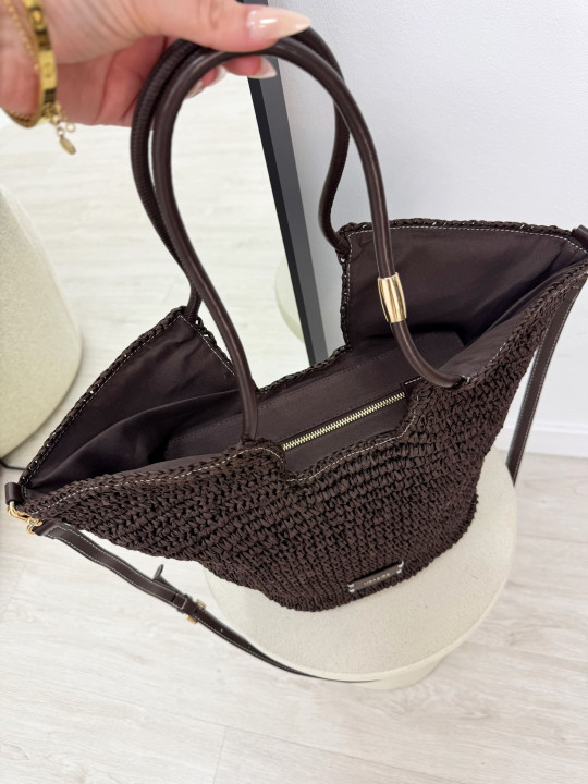 BOLSO EXCLUSIVO RAFIA - MARRÓN
