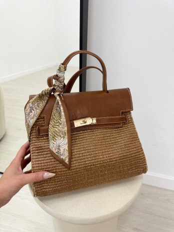 BOLSO KELLY RAFIA EXCLUSIVO - MATERIAL (PIEL 100%)