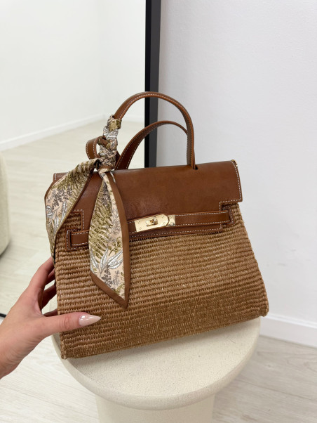 BOLSO KELLY RAFIA EXCLUSIVO - MATERIAL (PIEL 100%)