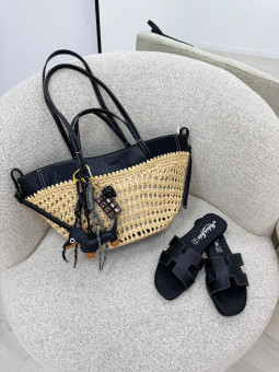 BOLSO POLENE PREMIUM - NEGRO (PIEL 100%)