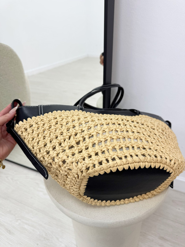 BOLSO POLENE PREMIUM - NEGRO (PIEL 100%)
