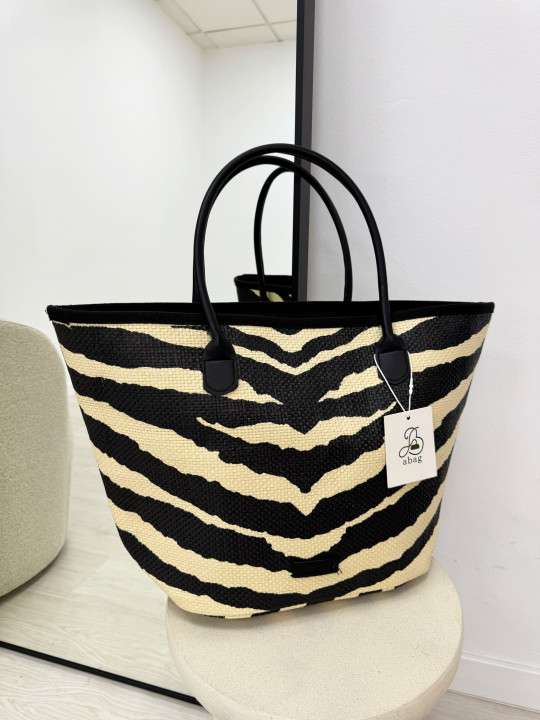 BOLSO SHOPPER CEBRA - NEGRO
