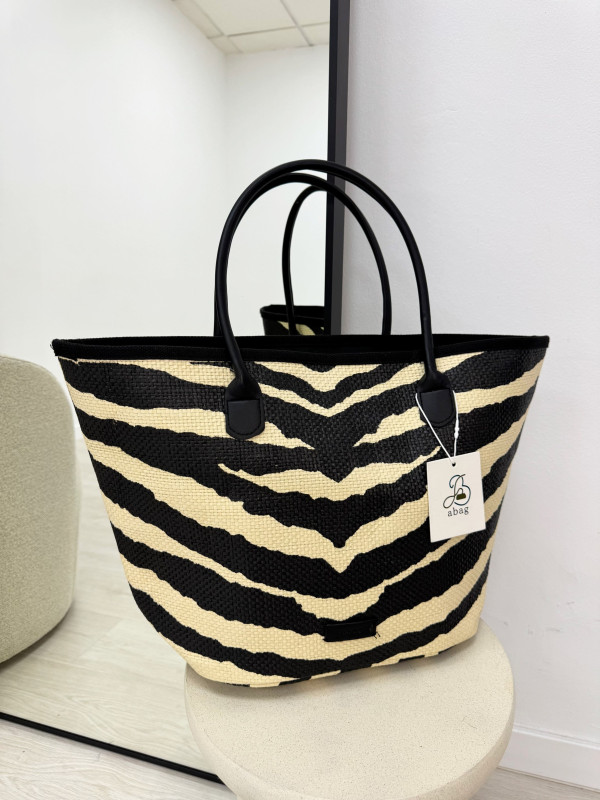 BOLSO SHOPPER CEBRA - NEGRO