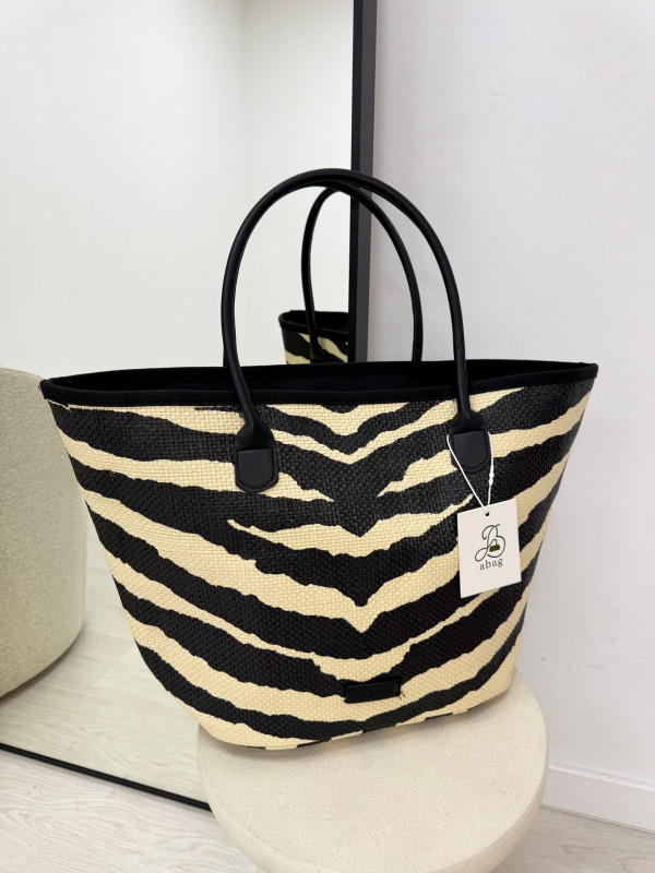 BOLSO SHOPPER CEBRA - NEGRO