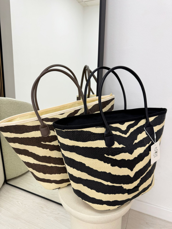 BOLSO SHOPPER CEBRA - MARRÓN