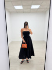VESTIDO PANEL DE ABEJA POPELÍN - NEGRO