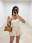 FALDA MINI GLOBO - BEIGE