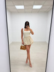 FALDA MINI GLOBO - BEIGE