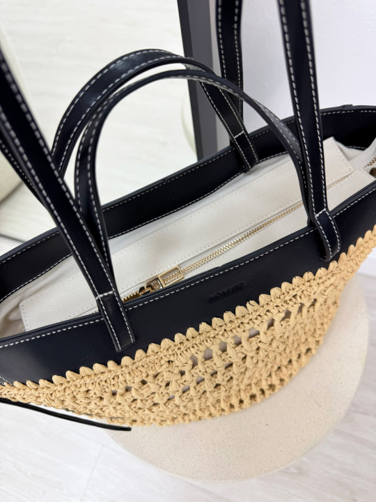 BOLSO POLENE PREMIUM - NEGRO (PIEL 100%)