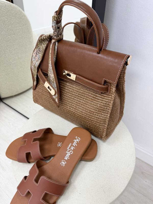 BOLSO KELLY RAFIA EXCLUSIVO - MATERIAL (PIEL 100%)
