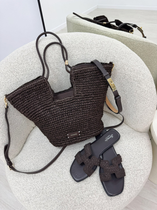 BOLSO EXCLUSIVO RAFIA - MARRÓN