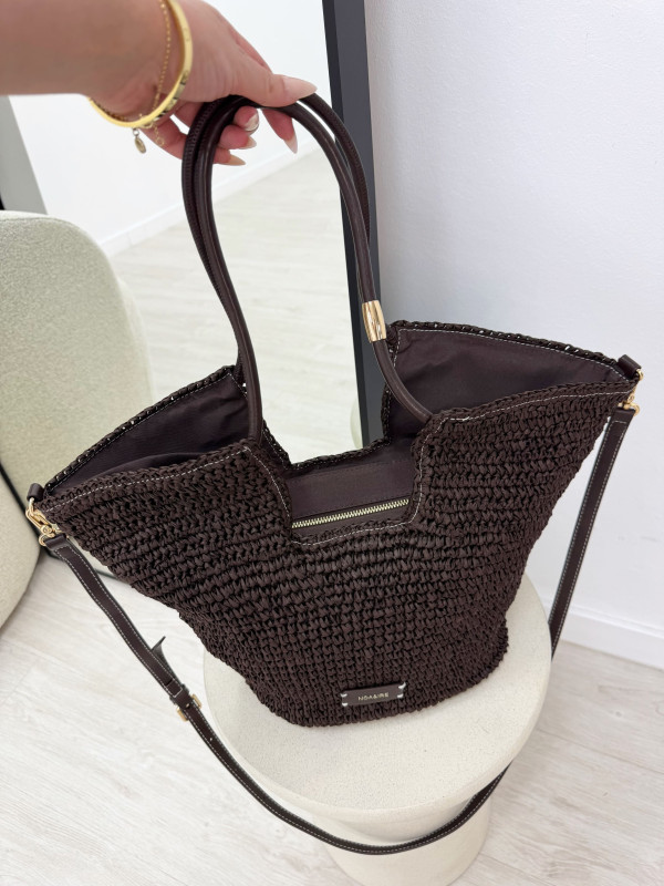 BOLSO EXCLUSIVO RAFIA - MARRÓN