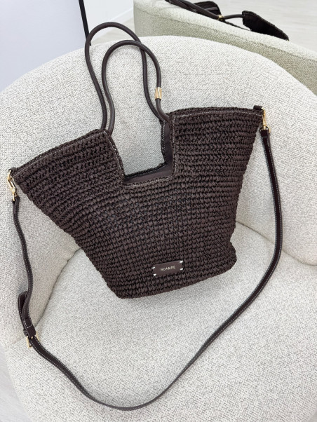 BOLSO EXCLUSIVO RAFIA - MARRÓN
