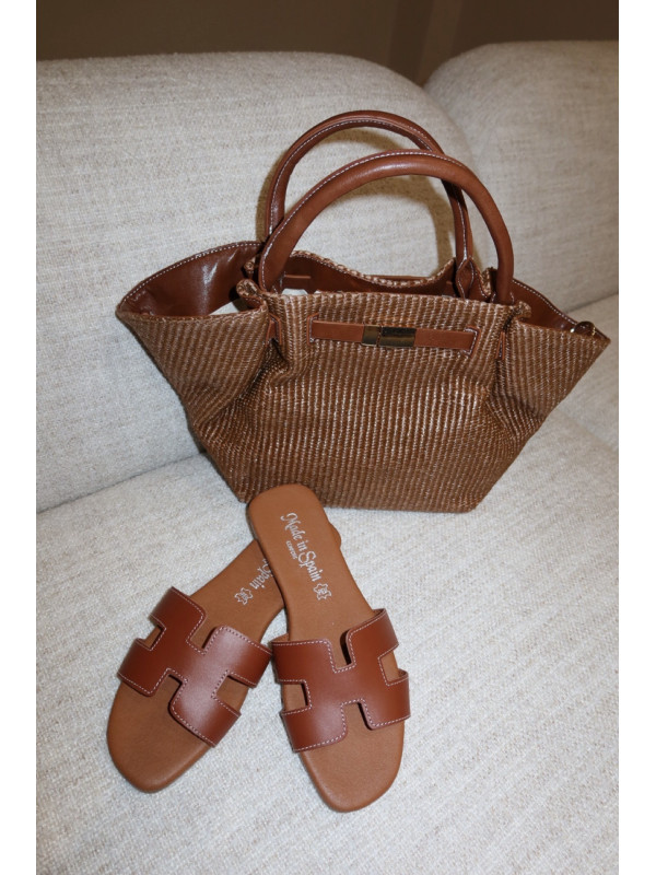BOLSO DEMELLIER RAFIA - MARRÓN