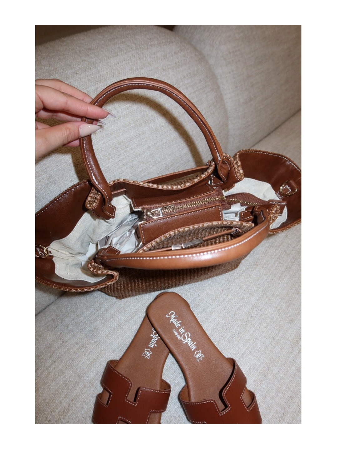 BOLSO DEMELLIER RAFIA - MARRÓN