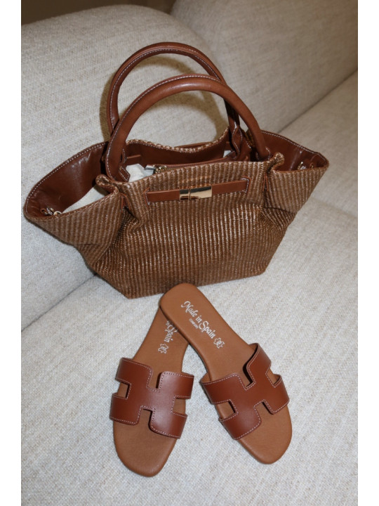 BOLSO DEMELLIER RAFIA - MARRÓN