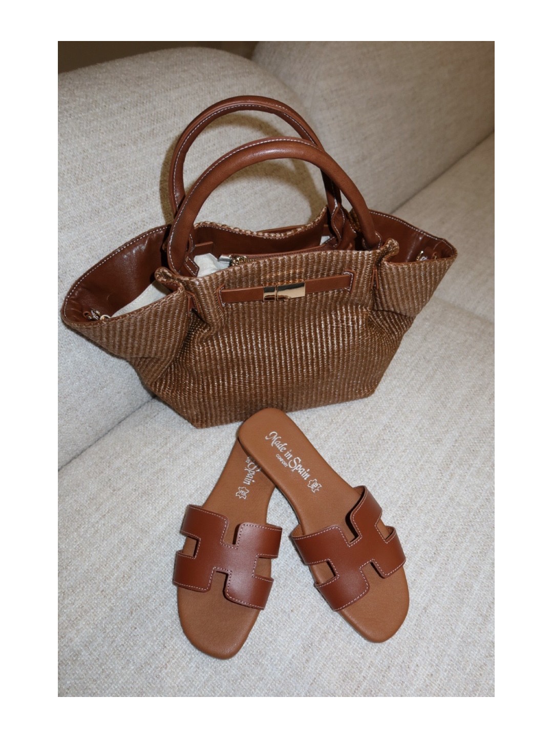 BOLSO DEMELLIER RAFIA - MARRÓN
