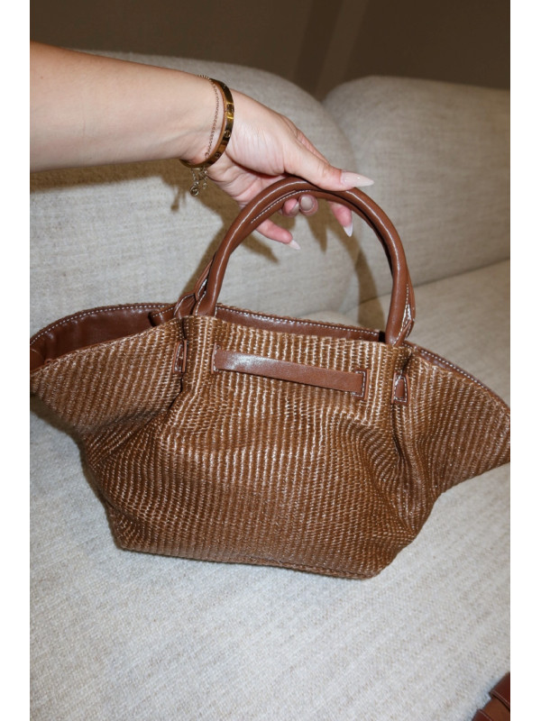 BOLSO DEMELLIER RAFIA - MARRÓN