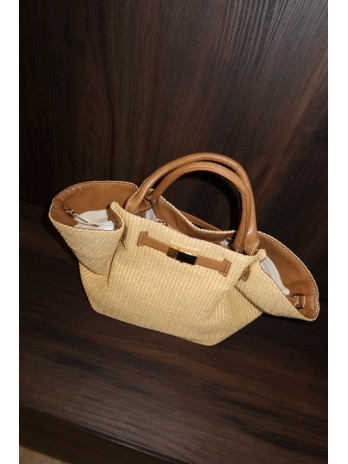 BOLSO DEMELLIER RAFIA - BEIGE