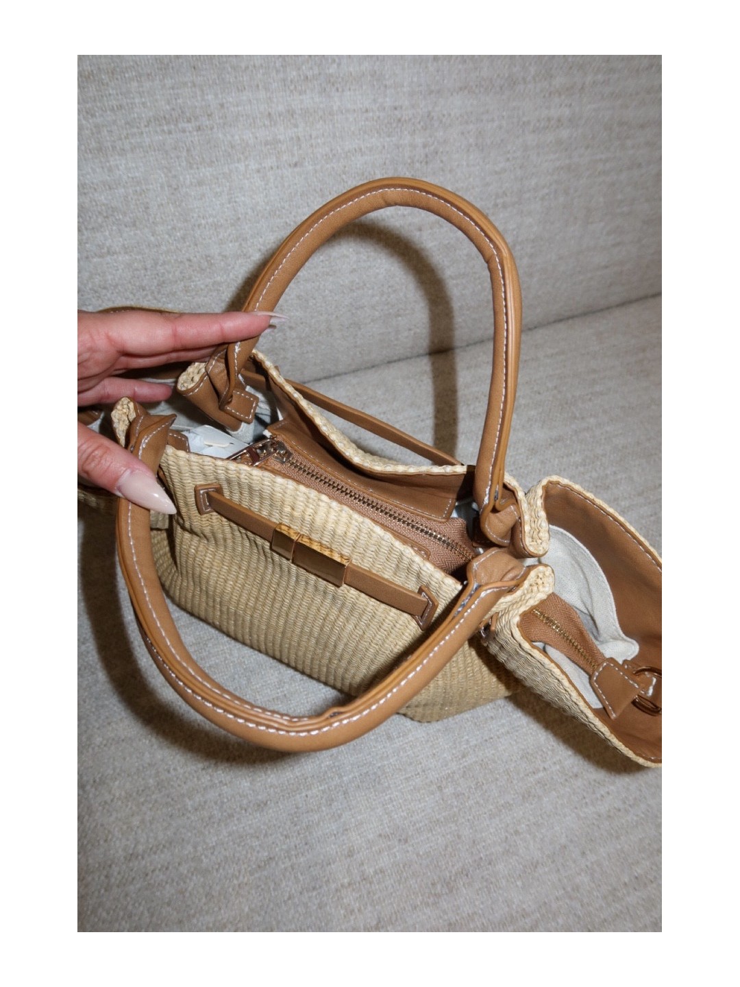 BOLSO DEMELLIER RAFIA - BEIGE