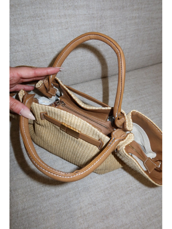 BOLSO DEMELLIER RAFIA - BEIGE