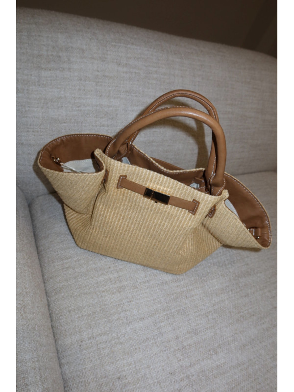 BOLSO DEMELLIER RAFIA - BEIGE
