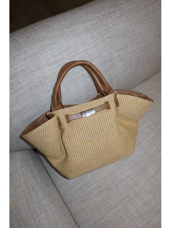 BOLSO DEMELLIER RAFIA - BEIGE
