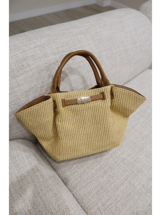 BOLSO DEMELLIER RAFIA - BEIGE