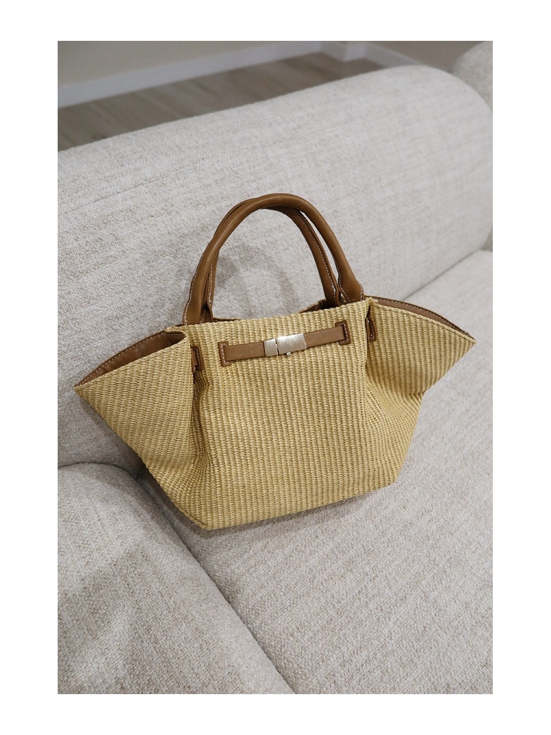 BOLSO DEMELLIER RAFIA - BEIGE