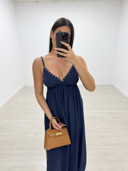 VESTIDO TACHAS AZUL - MARINO