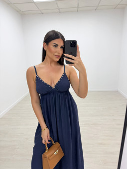 VESTIDO TACHAS AZUL - MARINO