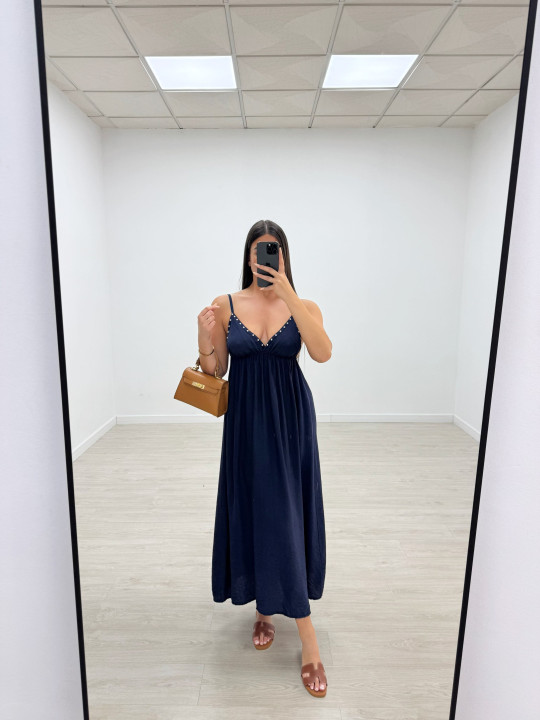 VESTIDO TACHAS AZUL - MARINO